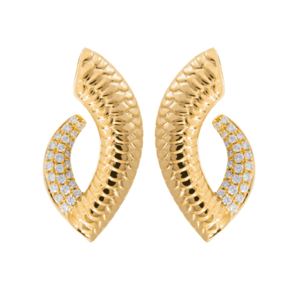 18K Gold Snake Diamond Earring