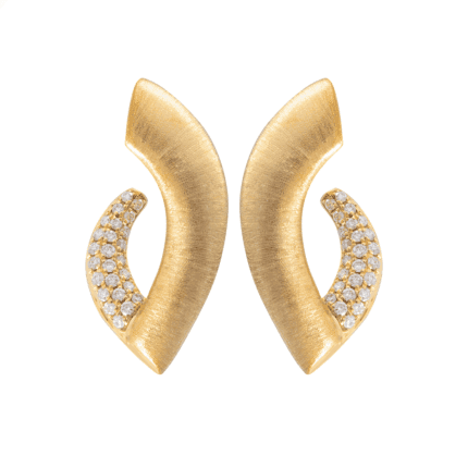 18K Gold Sand Diamond Earring