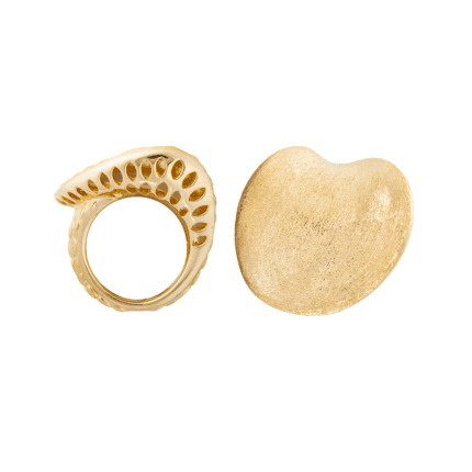 18K Yellow Gold Sand Biomorphic Ring