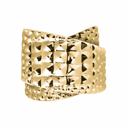 18K Yellow Gold High Gloss Croco Ring