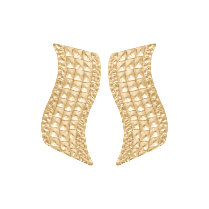 18K Yellow Gold Brush Croco Earring