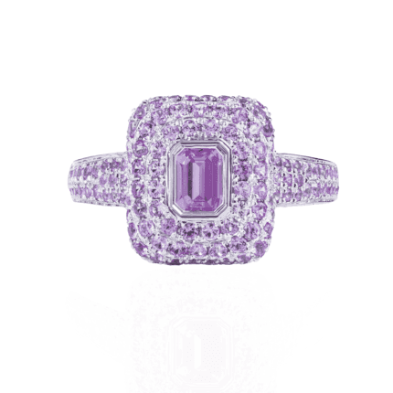 18K White Gold Lavender Sapphire EM Ring