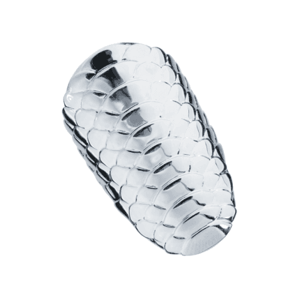 18K White Gold High Gloss Snake Rounded Cone Ring