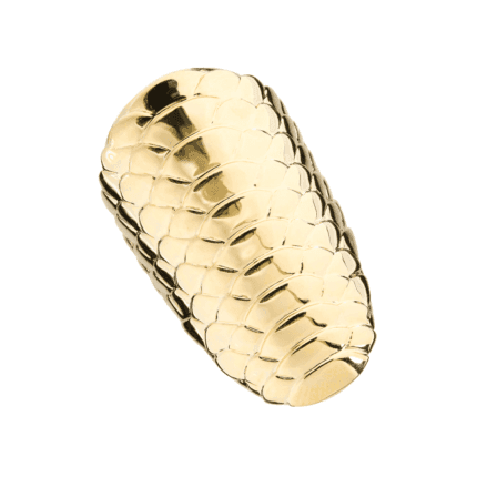 18K Yellow Gold High Gloss Snake Textured Ring