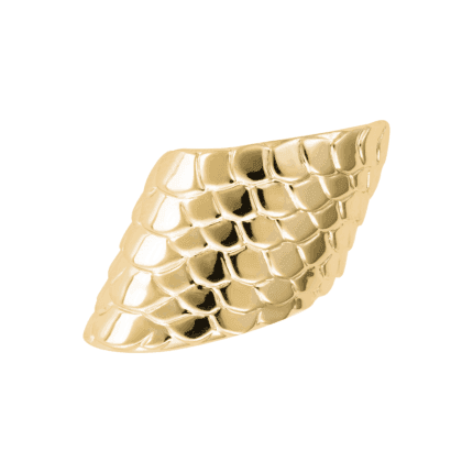 18K Yellow Gold High Gloss Faceted Snake Ring