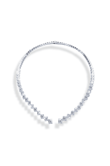 18K White Gold Diamond Embrace Necklace