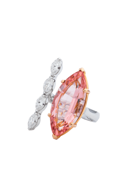 Morganite Marquise Gemstone Ring