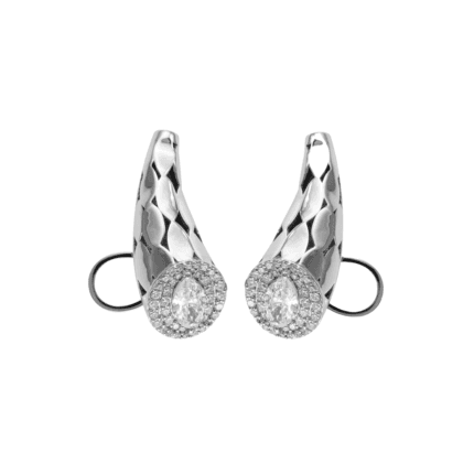 Diamond Tapered Hoop Earring