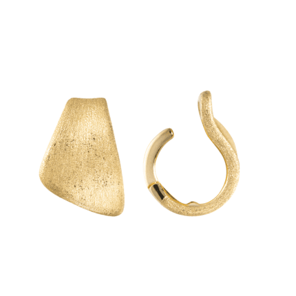 18K Yellow Gold Sand Geometric Earring