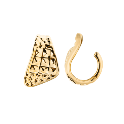 18K Yellow Gold Textured Ear Cuff