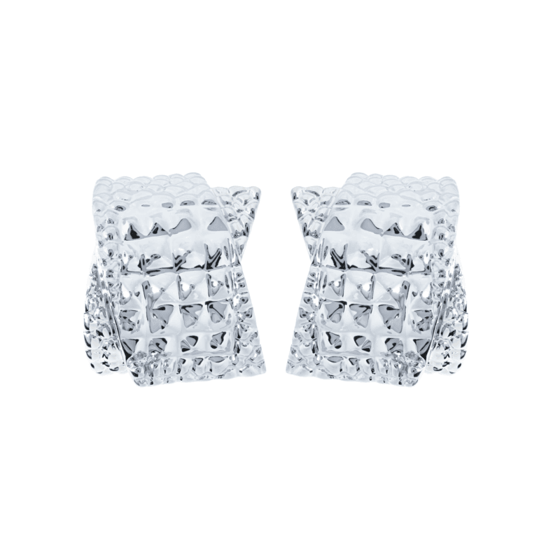 18K White Gold Croco Earrings