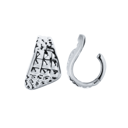 18K White Gold Textured Ear Cuff