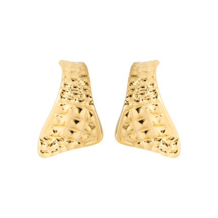 18K Yellow Gold Crocodile Chunky Earrings