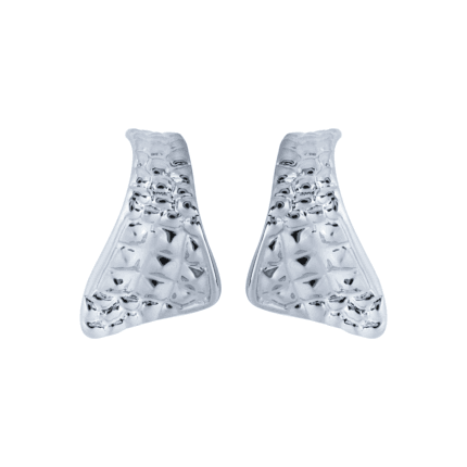 18K White Gold Crocodile Chunky Earrings