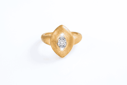 18K Yellow Gold Marquise Cut Diamond Ring