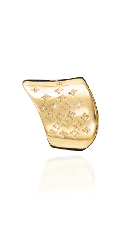 Gold Rectangular Diamond Ring