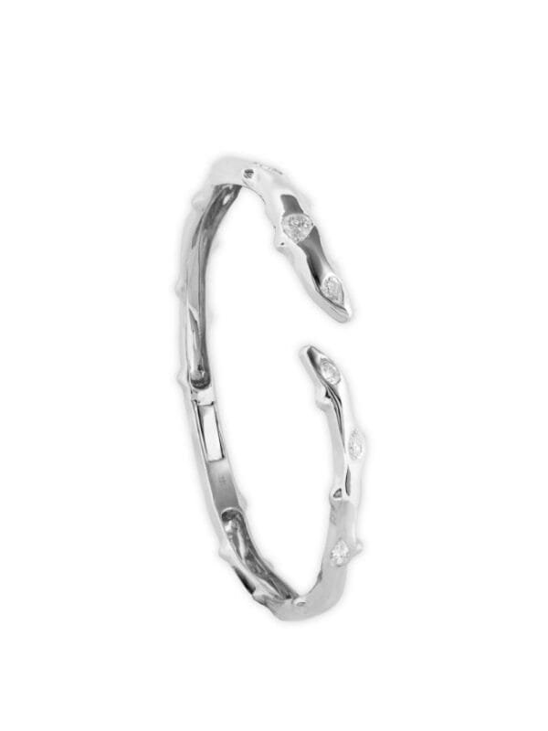 Asymmetrical Diamond Bangle Bracelet