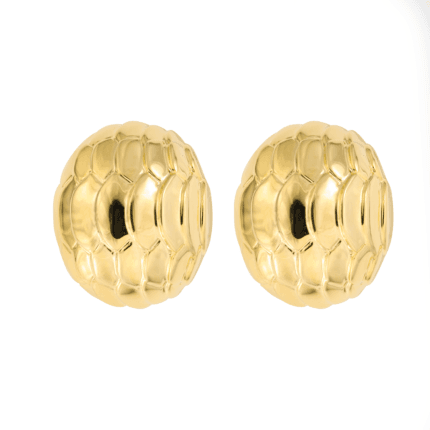 18K Yellow Gold Snake High Gloss Earrings