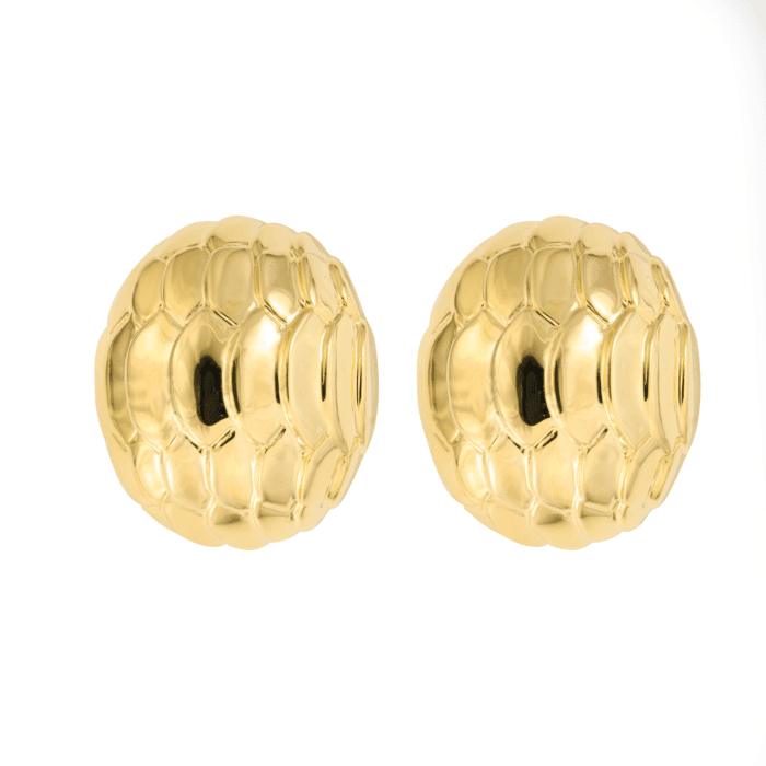 18K Yellow Gold Snake High Gloss Earrings