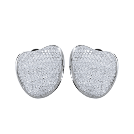 18K White Gold Diamond Wave Earrings