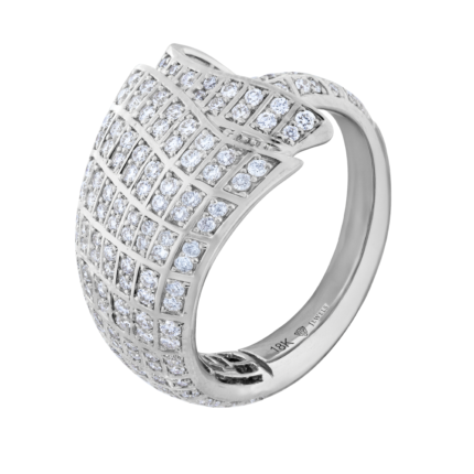 18K White Gold Diamond Pave Ring