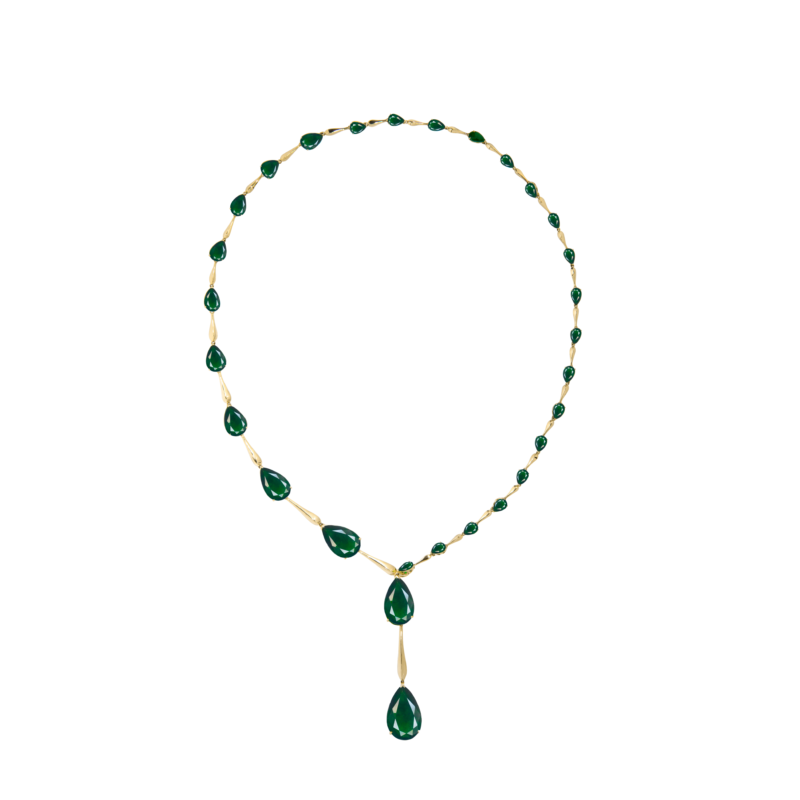 18K Yellow Gold Emerald Necklace