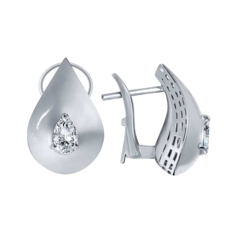 White Gold Diamond Teardrop Earring