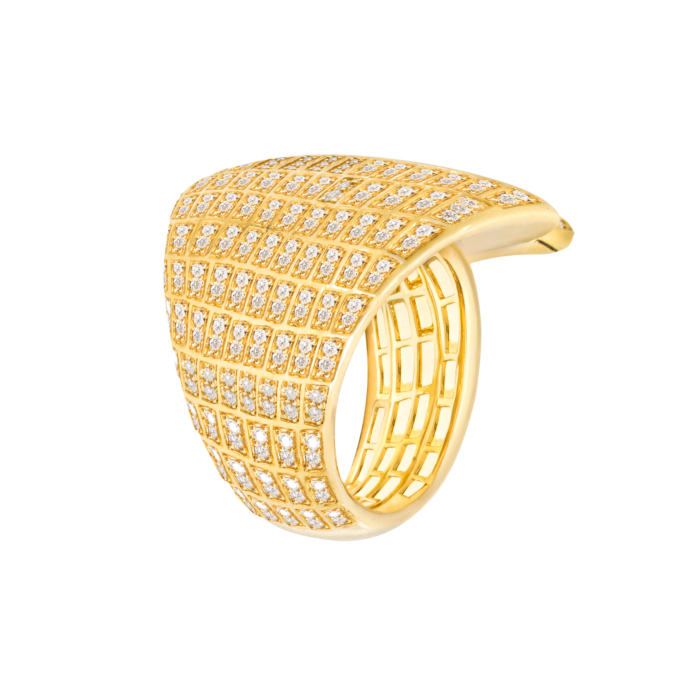 Yellow Gold Diamond Pave Ring