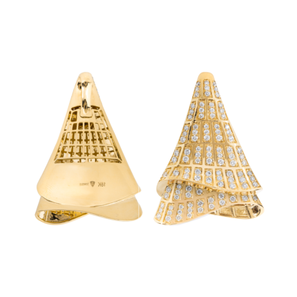18K Yellow Gold Large Diamond Pendant