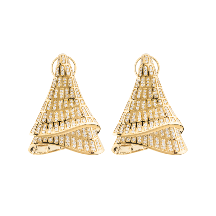 Yellow Gold Diamond Earring