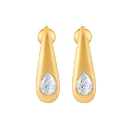 18K Yellow Gold Diamond Earring 70Pts 25MM