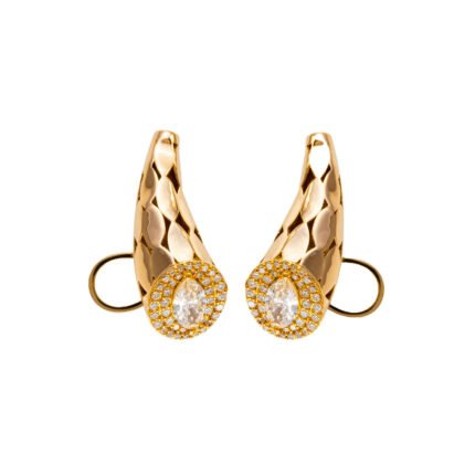 18K Yellow Gold Diamond Earring