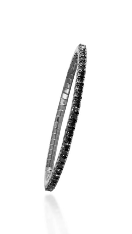 18K WG / BLACK DIA BANGLE 14PTS
