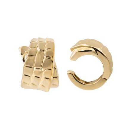 18K Yellow Gold Brush Snake Ear Cuff