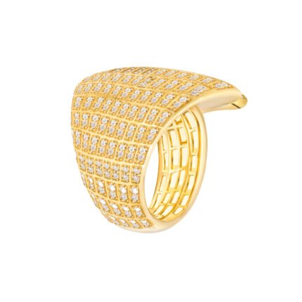 18K Yellow Gold Diamond Large Ring