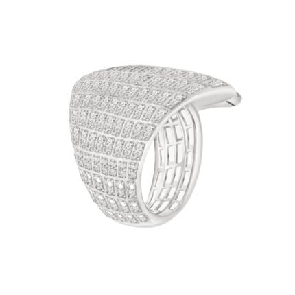 18K White Gold Diamond Large Ring