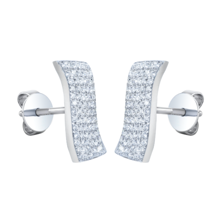 18K White Gold Diamond Earring