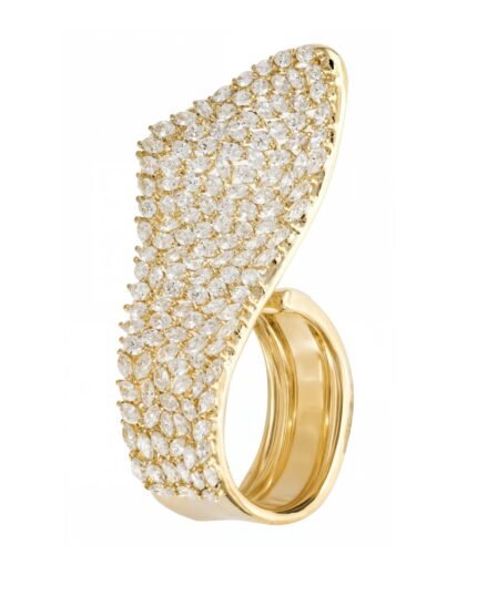 18K Yellow Gold Diamond Statement Ring