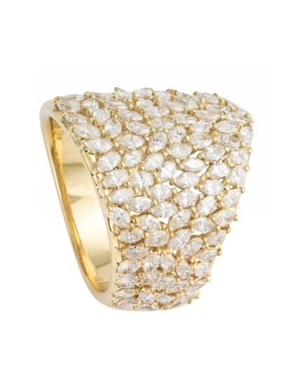 18K Yellow Gold Diamond Pavé Ring