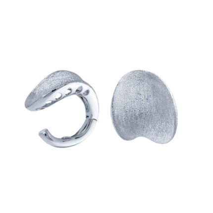 18K White Gold Sand Ear Cuff