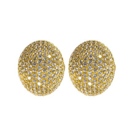 18K Yellow Gold Diamond Pave Earring