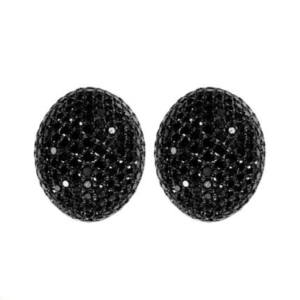 18K White Gold Black Diamond Earring