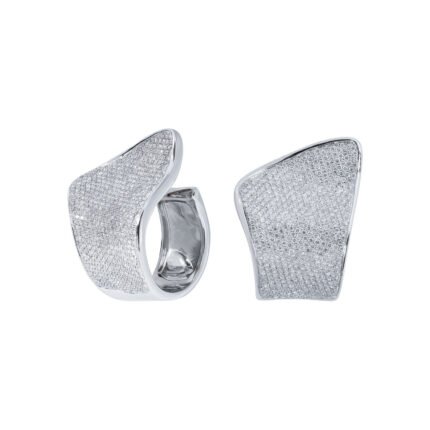 18K White Gold Diamond Pave Ring