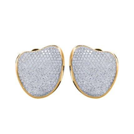18K Yellow Gold Diamond Pave Earring