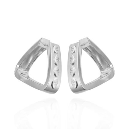 18K White Gold Diamond MQ High Gloss Large Earring