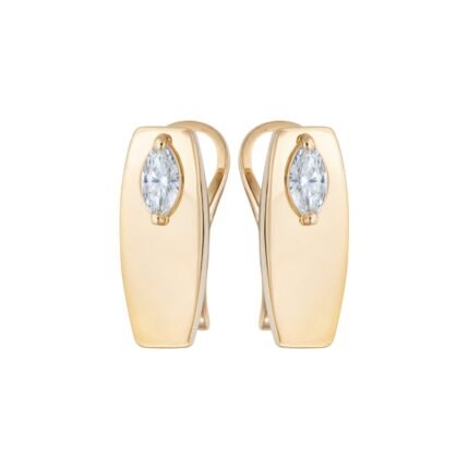 18K Yellow Gold Diamond HighGloss Small Earring