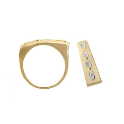 18K Yellow Gold Diamond High Gloss Ring