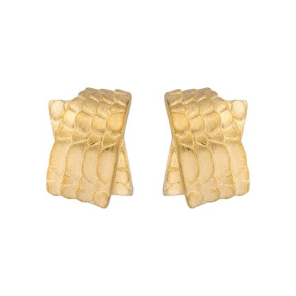 18K Yellow Gold Brush Snake Earring