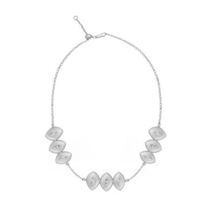 18K White Gold Diamond Marquise Necklace