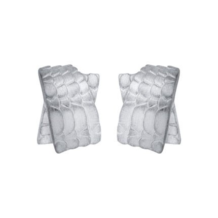 18K White Gold Brush Snake Earring